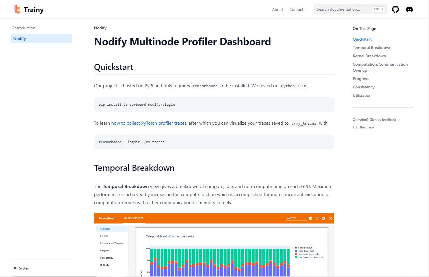Trainy Docs Page