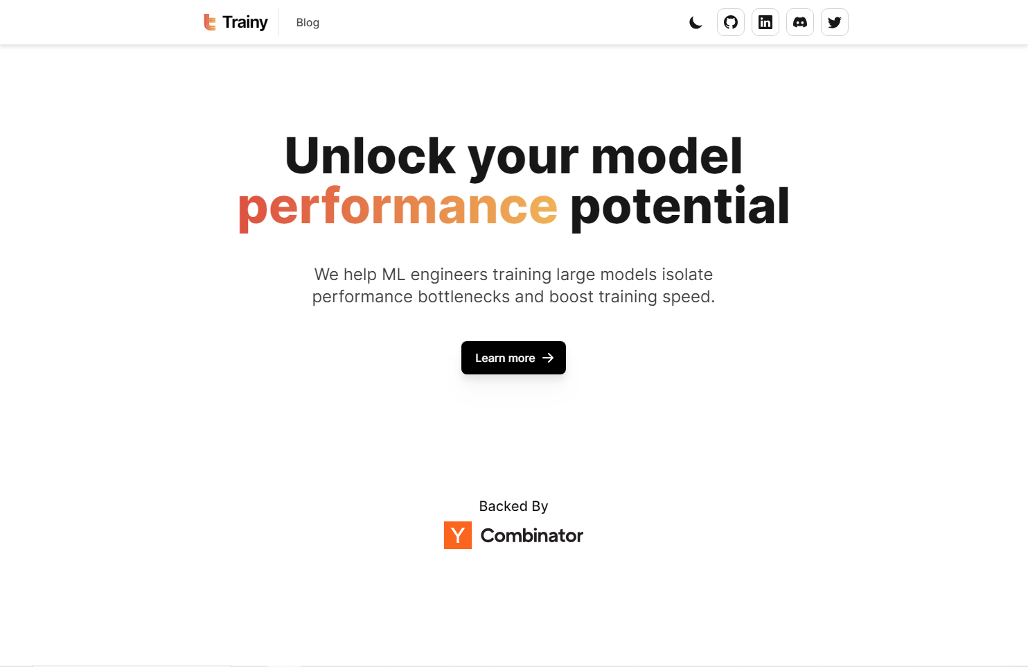 Trainy Landing Page