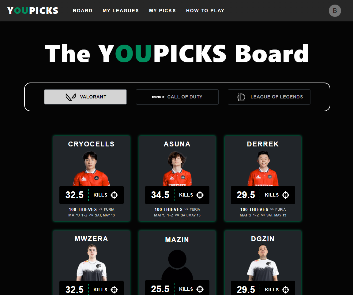 YouPicks Board Page