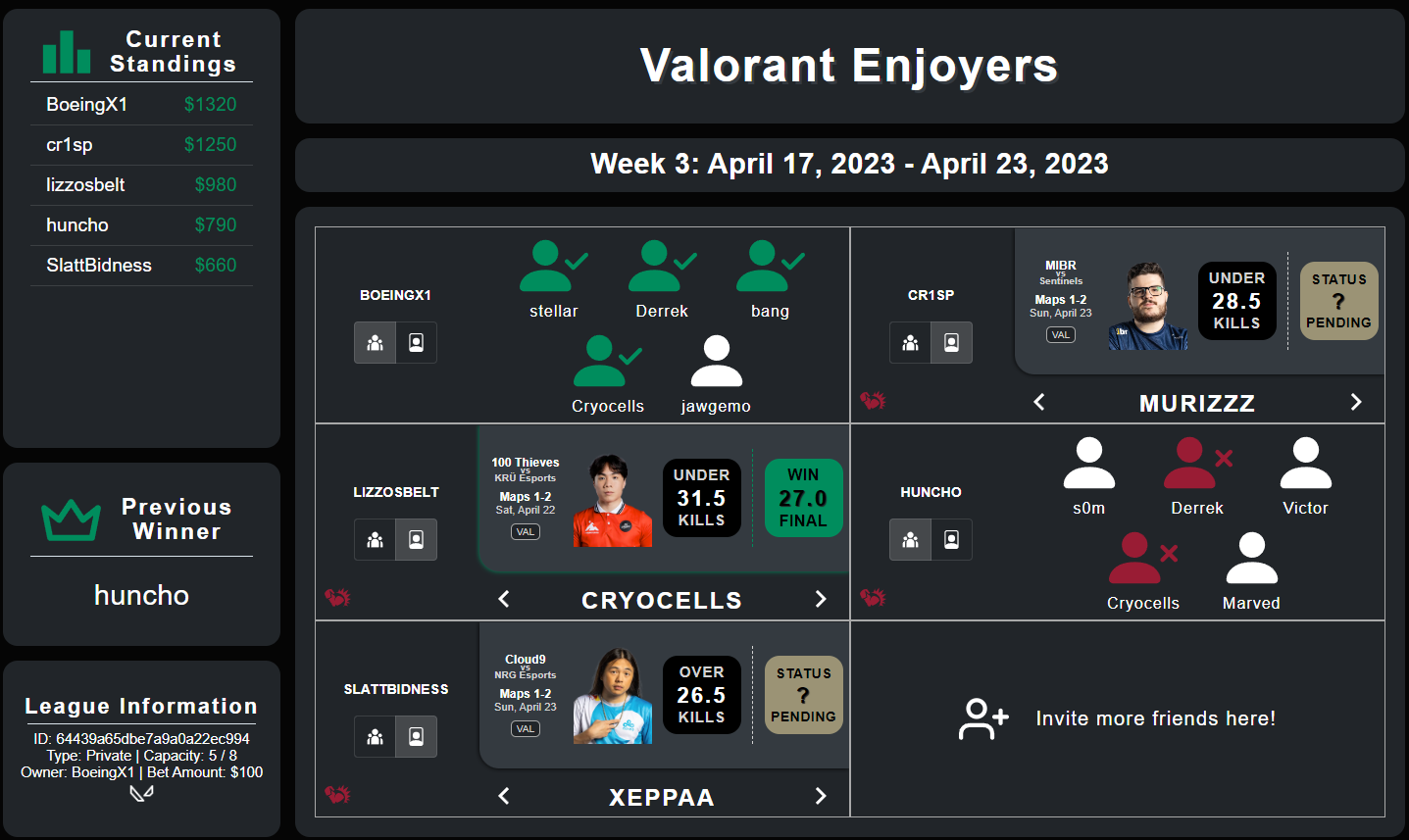 YouPicks League Page